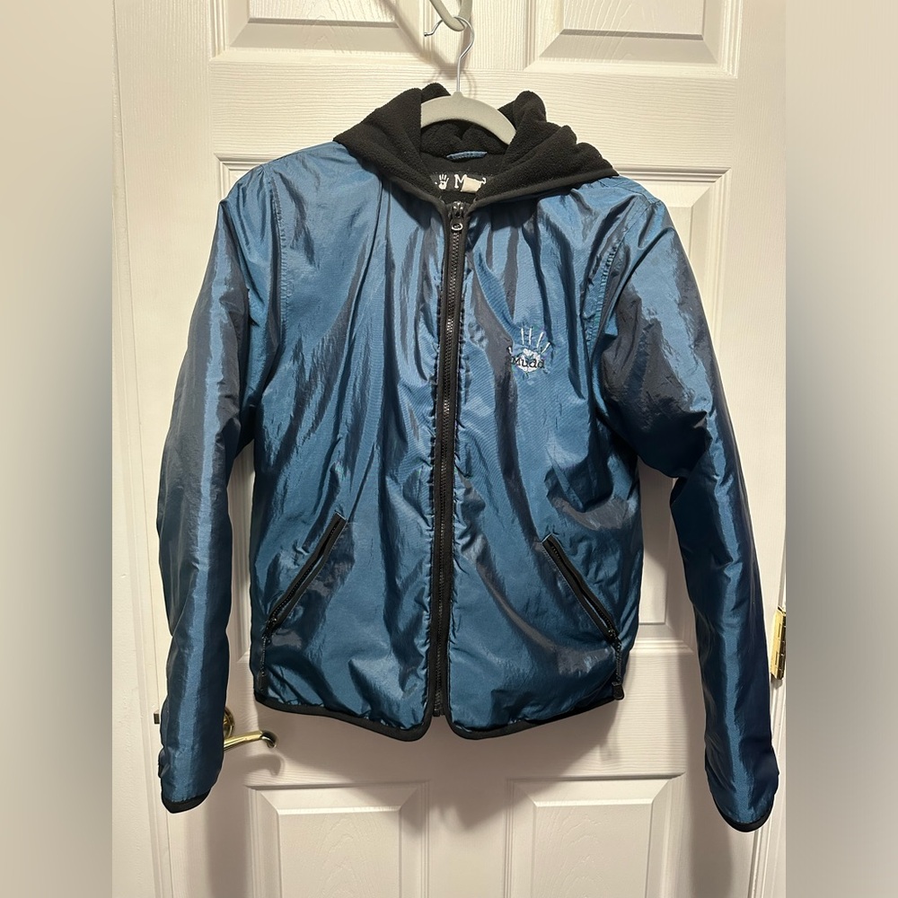 MUDD Y2K /blue reflective winter jacket hooded & lined